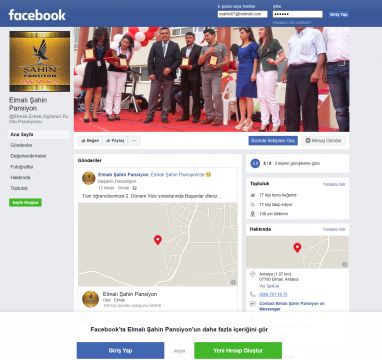 Şahin Pansiyon Facebook